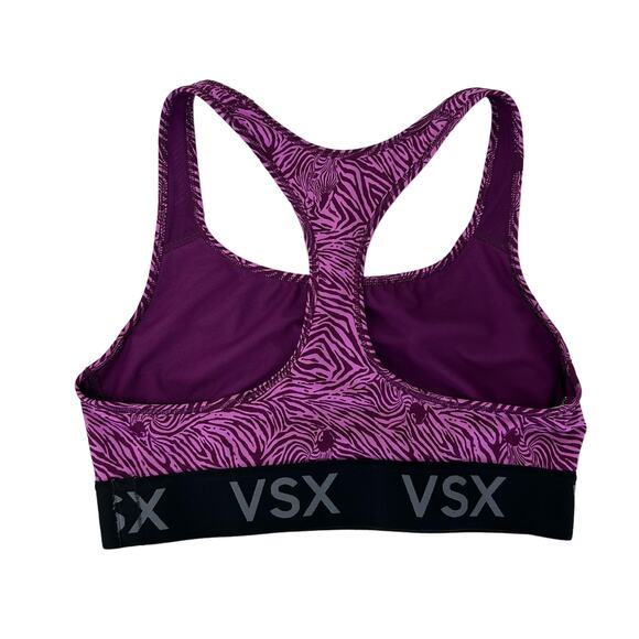 Victoria's Secret VSX Sport Purple Zebra Sports Bra Medium - Picture 2 of 4